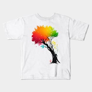 artistic colorful tree Kids T-Shirt